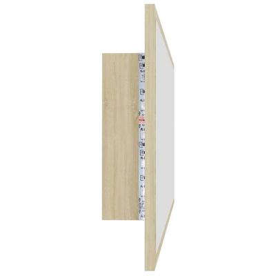 vidaXL Lustro łazienkowe LED, kolor dąb sonoma, 100x8,5x37 cm, akryl