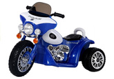 Motor na Akumulator Trójkołowy JT568 Policja Dla Dzieci LED Niebieski