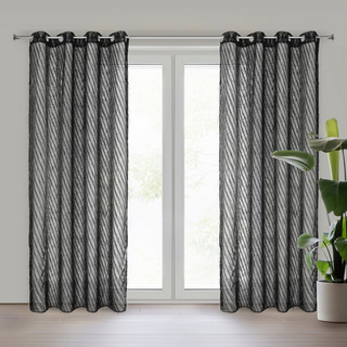 Zasłona Laurel czarna 140x250