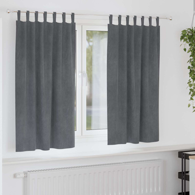 Zasłony zaciemniające 2 pcs Jasnoszary 140 x 175 cm Aksamit