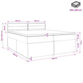 Łóżko kontynentalne z materacem ciemnoszary 200 x 200 cm
