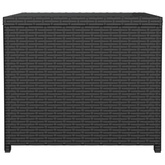 Stolik ogrodowy ze szklanym blatem, czarny rattan PE i szkło