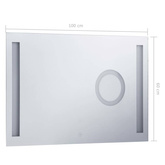 vidaXL Lustro łazienkowe z LED i czujnikiem dotykowym, 100x60 cm