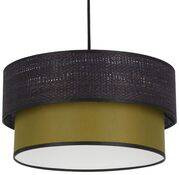 Arezzo lampa wisząca czarny 1x60W E27 abażur czarny+oliwkowy