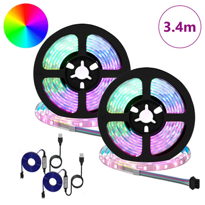 Taśma LED 2 pcs Czarny i przezroczysty 1700 mm Miedź i plastik