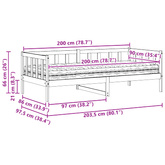 Łóżko dzienne Z zagłówkiem Brązowy i biały wosk 90 x 200 cm