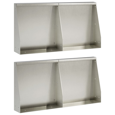Mur oporowy 4 szt. 40 x 12 x 30 cm Stal nierdzewna srebrny