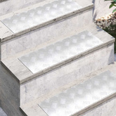Stopień Prostokątny 2 pcs Srebrny 60 x 20 cm Aluminium
