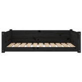 vidaXL Legowisko dla psa, czarne, 95,5x65,5x28 cm, lite drewno sosnowe