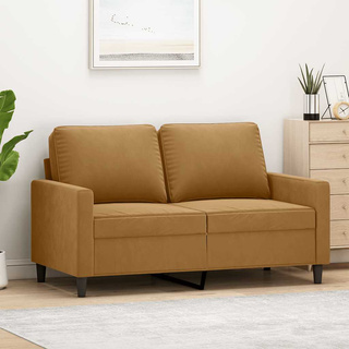 Sofa 2-osobowa, brązowy, 120 cm, tapicerowana aksamitem