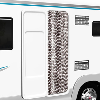 Zasłona przeciwko owadom, brąz i biel, 56x185 cm, szenil