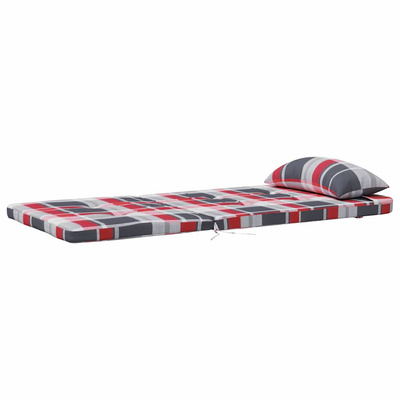 Poduszki na krzesła 2 pcs Czerwony w kratkę 58 x 77 x 4,5 cm