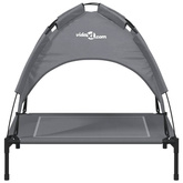 vidaXL Legowisko dla psa, z baldachimem, antracytowe, tkanina i stal