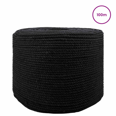 Sznur bawełniany 2 szt. 2 mm 100 m Czarny 100% bawełna
