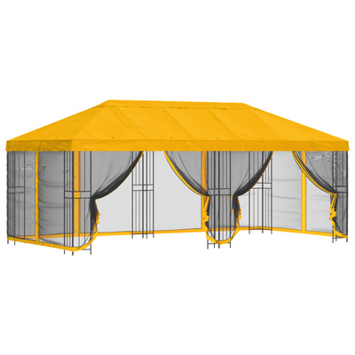 Altana z bokami 6 x 3 m żółty Poliester i Stal 190