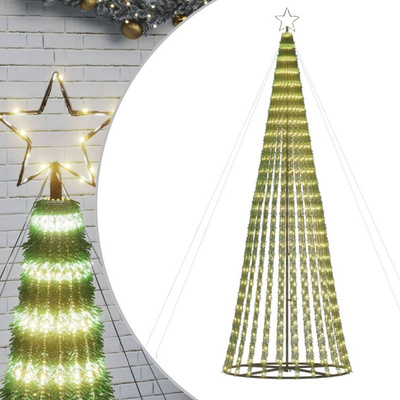 vidaXL Stożkowa choinka z lampek, 688 ciepłych białych LED, 300 cm
