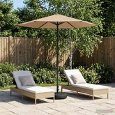 Parasol ogrodowy z podstawą 230 x 230 cm Poliester Prostokątny
