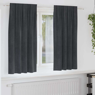 Zasłony zaciemniające 2 pcs Jasnoszary 140 x 175 cm Aksamit