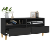vidaXL Szafka pod TV, czarna, 100x34,5x44,5cm, materiał drewnopochodny