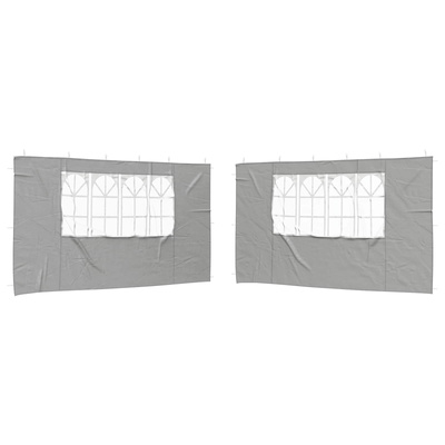 Ściana boczna namiotu na imprezy 2 pcs 400 x 195 cm jasnoszary