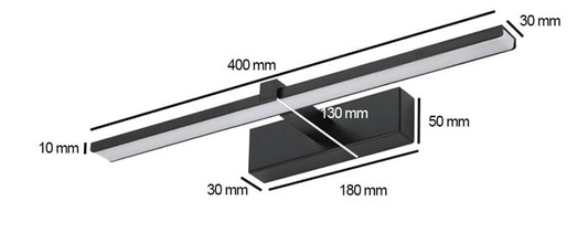 Lampa nad lustro SUNEV IP44 4200K