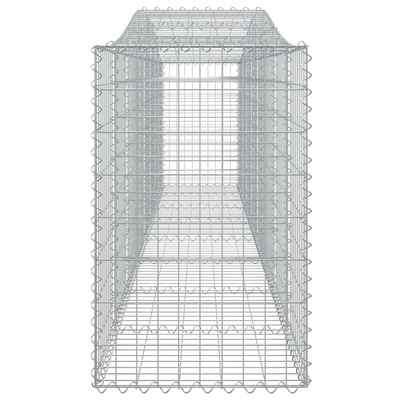 Kosze gabionowe, 8 szt, 400x50x80/100 cm, galwanizowane żelazo
