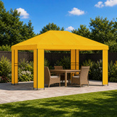 Altana 4 × 3 m żółty Poliester i Stal 190 gsm