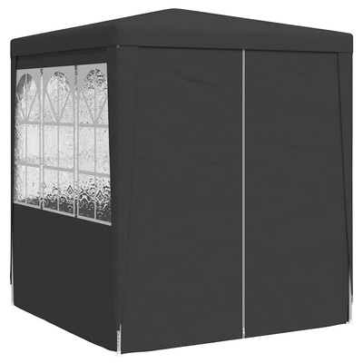 Namiot imprezowy ze ściankami, 2,5x2,5 m, antracytowy, 90 g/m?
