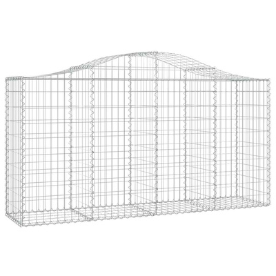 Kosze gabionowe, 8 szt, 200x50x100/120 cm, galwanizowane żelazo