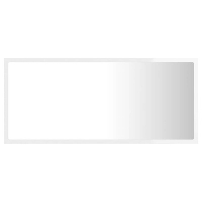 vidaXL Lustro łazienkowe LED, wysoki połysk, białe, 90x8,5x37cm, akryl