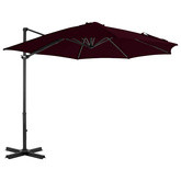 vidaXL Parasol wiszący z aluminiowym słupkiem, czerwony, 300 cm