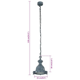 Lampa wisząca, 25x25x138 cm, aluminium