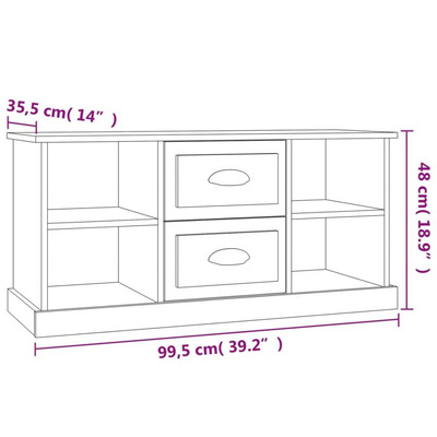vidaXL Szafka pod TV, biała, 99,5x35,5x48 cm, materiał drewnopochodny