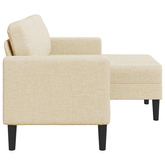Sofa 2-osobowa z leżanką w kształcie litery L, kremowa, 125 cm