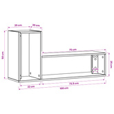 Szafka pod telewizor 100 x 30 x 50 cm Czarny dąb