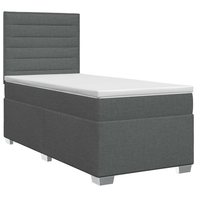 Łóżko kontynentalne z materacem ciemnoszary 80 x 200 cm tkanina