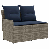 2 szt. Sofa ogrodowa z podłokietnikami i sofą narożną Rattan PE