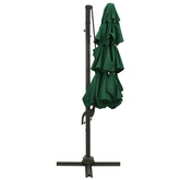 4-poziomowy parasol na aluminiowym słupku, zielony, 3x3 m