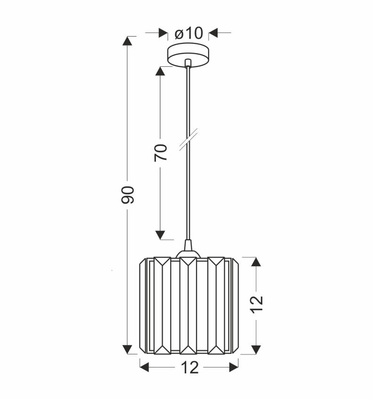Lampa Wisząca Czarny 1X40 E27 Klosz Czarny+Kryształy Bezbarwne Glassia
