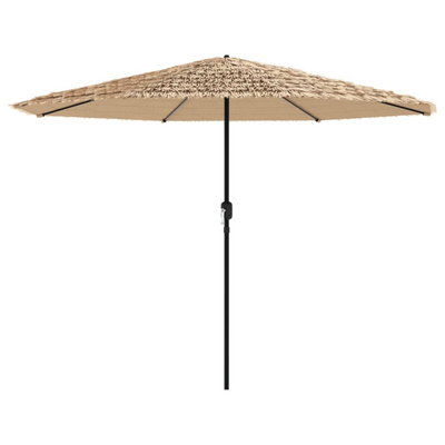 Parasol ogrodowy na stalowym słupku, brązowy, 388x388x248 cm