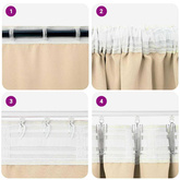 Firany blackout z kółkami 2 pcs Kremowy 260 x 140 cm Poliester