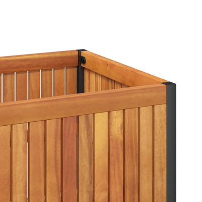 Donica ogrodowa, 110x30x27,5 cm, lite drewno akacjowe i stal