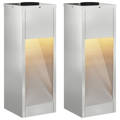 Solarna Lampa LED na Ścieżkę 2 pcs Srebrny Galwanizowany