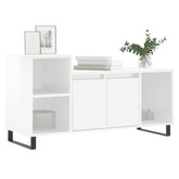 vidaXL Szafka pod TV, wysoki połysk, biała, 100x35x55 cm