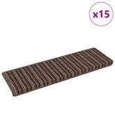 Samoprzylepne maty na schody 15 pcs Brązowy 65 x 21 x 4 cm