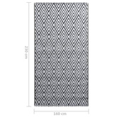 vidaXL Dywan na zewnątrz, biało-czarny, 160x230 cm, PP model standard