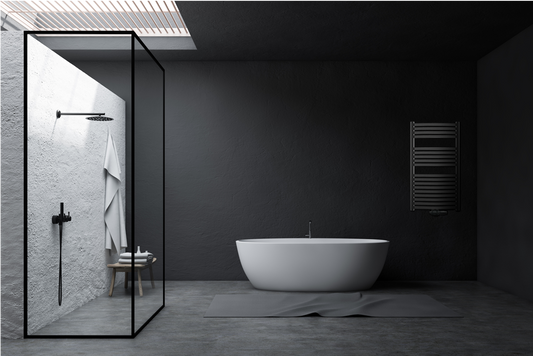 GRZEJNIK ŁAZ. 540X1000 + KPL. DUOPLEX + MASKOWNICA PODW. - CZARNY