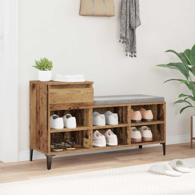 Szafka na buty z szufladą z półką Stare drewno 102 x 36 x 60 cm