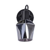 Randi lampa kinkiet czarny matowy 1x15w e14 klosz dymiony
