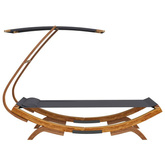 vidaXL Leżak z zadaszeniem, 100x190x134 cm, gięte drewno, antracytowy